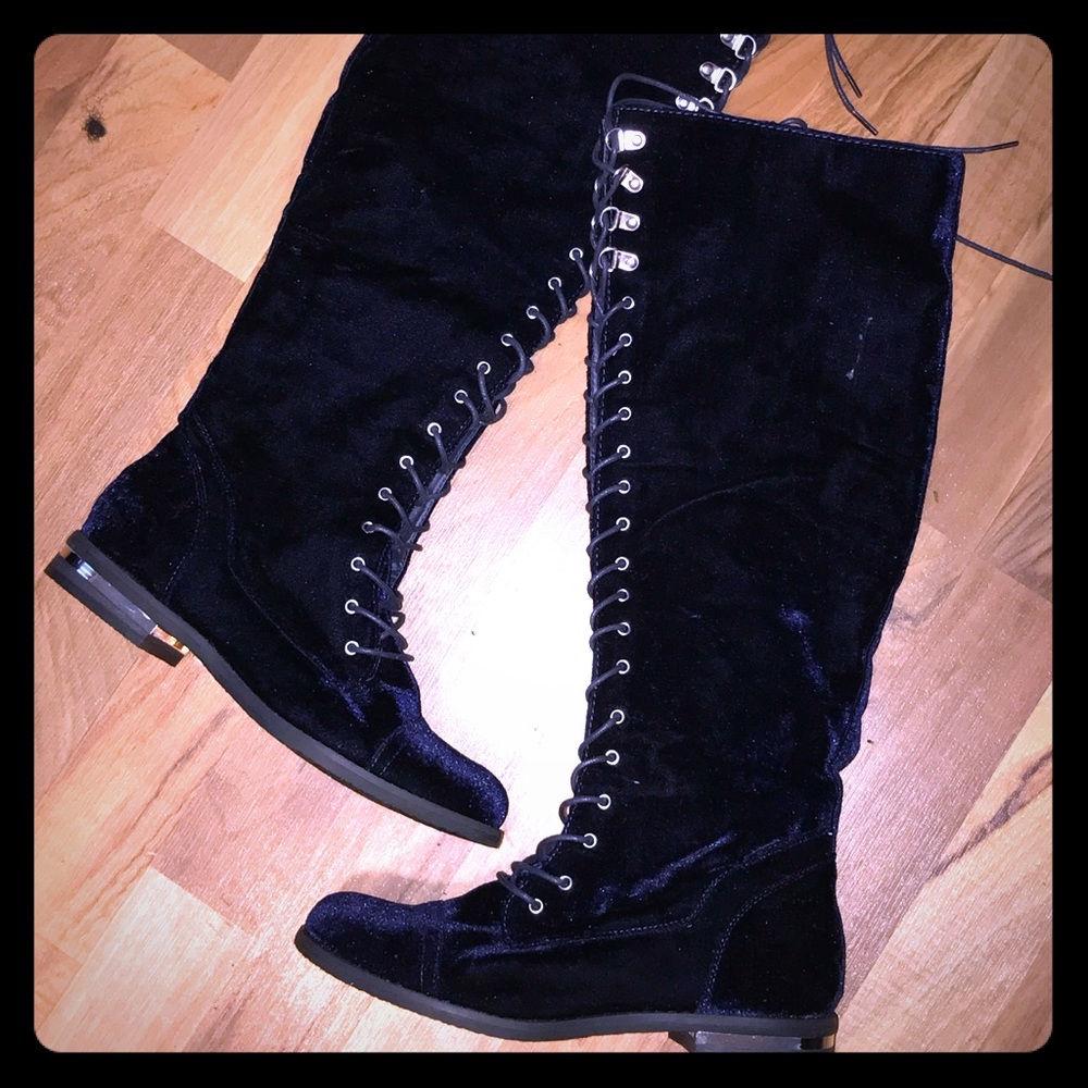 Winter knee high biker girl boots